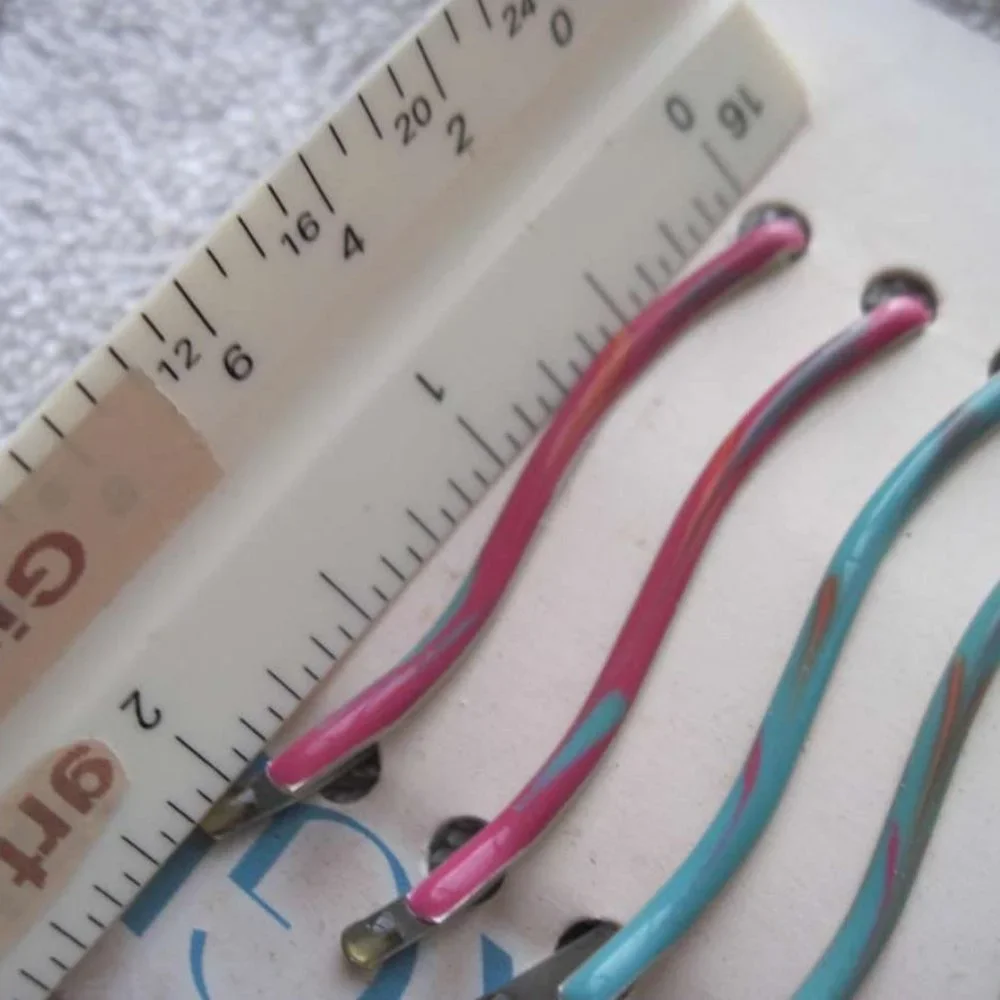 Goody Covergirl Epoxy Metal Wavy Bobby Slide Hair Pins Bobbies Pink Yellow Blue